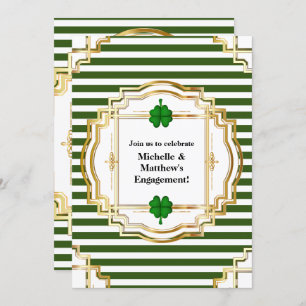 Invitation Fête de fête fiançailles irlandaise shamrock