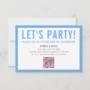 Invitation FÊTE DE FÊTE INFO moderne minimaliste marron bleu