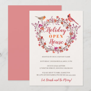 Invitation Fête de fête moderne rustique rouge sainte fraise