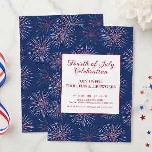 Invitation Fête de feu d'artifice patriotique du 4 juillet 20