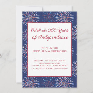 Invitation Fête de feux d'artifice patriotique du 4 juillet 2