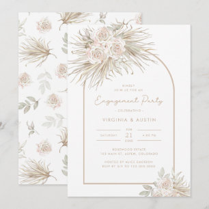 Invitation Fête de fiançailles à l'aquarelle