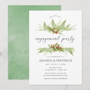 Invitation Fête de fiançailles à l'aquarelle verdoyante