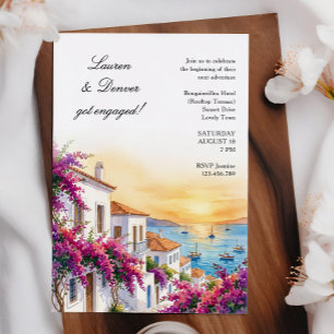 Invitation Fête de Fiançailles au Coucher de Soleil avec Boug