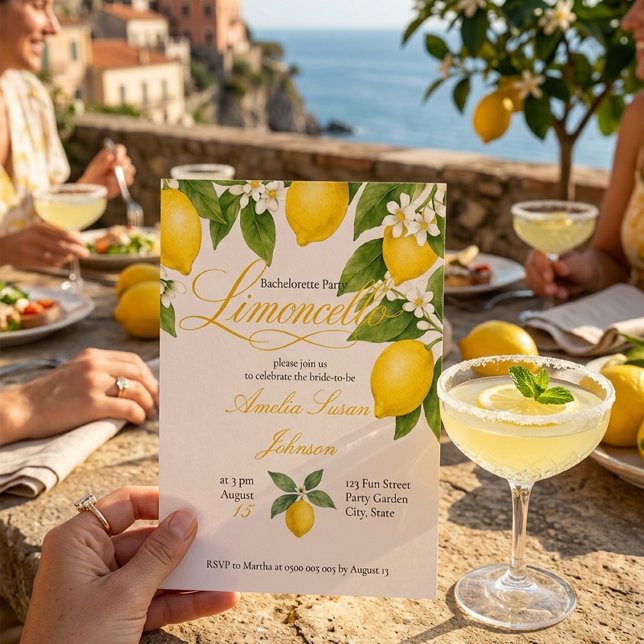 Invitation Fête de Fiançailles au Limoncello - Citrons à l'aq (Créateur téléchargé)