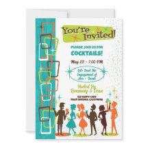 Fête de fiançailles aux cocktails de style Mid-Cen