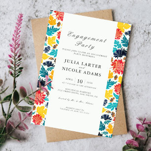 Invitation Fête de fiançailles aux tournesols aquarelle natur
