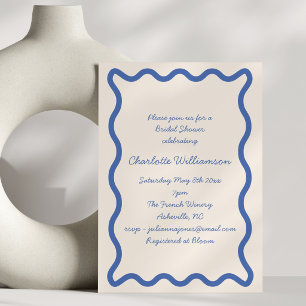 Invitation Fête de Fiançailles avec Bordure Ondulée Gribouill