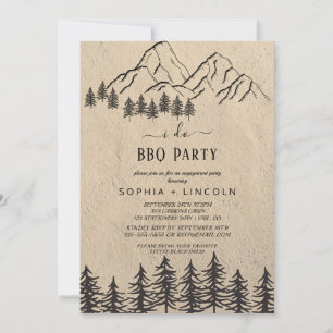 Invitation Fête de fiançailles BBQ 'Je dis oui' en montagne b