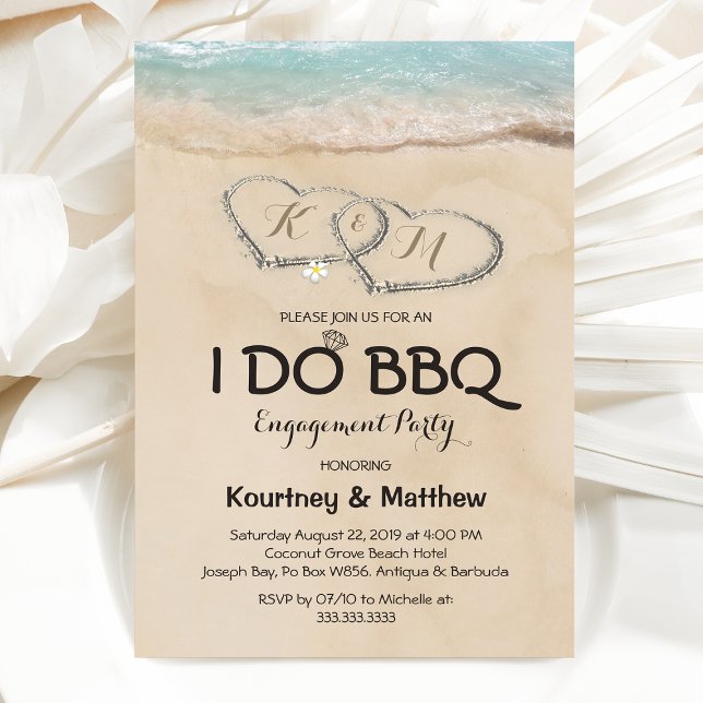 Invitation Fête de fiançailles Beach I DO BBQ (Créateur téléchargé)