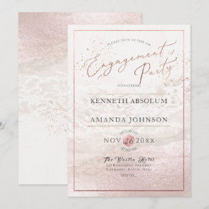 Invitation Fête de Fiançailles Blush Coastal / Rivage / Plage