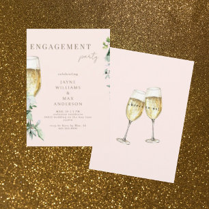 Invitation Fête de fiançailles Champagne À Nous Acclamations