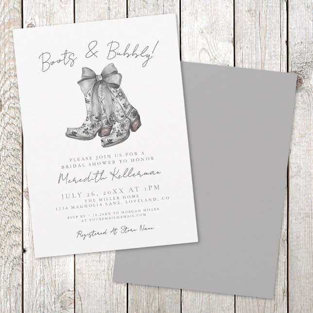 Invitation Fête de fiançailles champêtre au Rustic Bow Countr (Rustic Bow Country Bridal Shower Invitation)