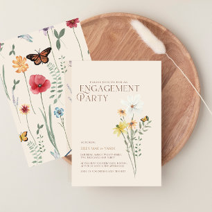 Invitation Fête de fiançailles champêtre avec des marguerites