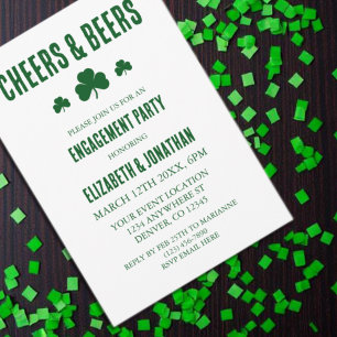 Invitation Fête de fiançailles Cheers and Beers
