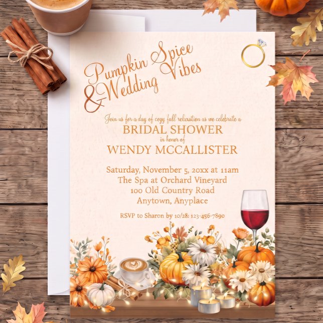 Invitation Fête de Fiançailles Citrouille Spice & Wedding Vib (Créateur téléchargé)