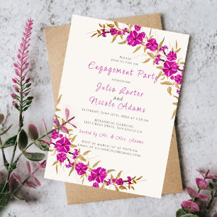 Invitation Fête de fiançailles dans un jardin de fleurs de Ca