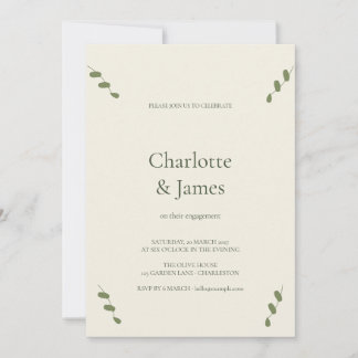 Invitation Fête de fiançailles dans un oliveraie