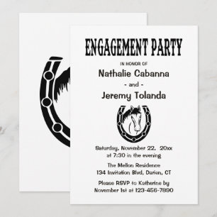 Invitation Fête de fiançailles de campagne Mariage Cheval Noi