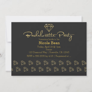 Invitation Fête de Fiançailles de Design Moderne en Diamant O