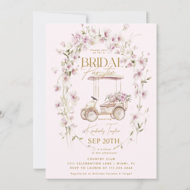 Invitation Fête de fiançailles de golf Par-Tee de mariage (Devant)