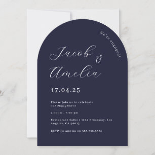 Invitation Fête de fiançailles de la Marine d'architecture mo