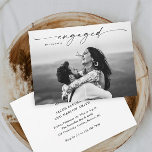 Invitation Fête de fiançailles de mariage avec photo et écrit