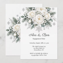 Fête de fiançailles de Noël Roses blanches d'hiver