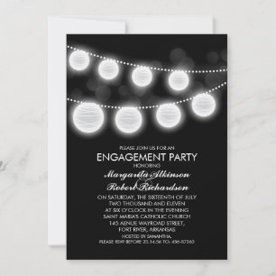 Invitation fête de fiançailles des lanternes romantiques en n