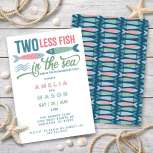 Invitation Fête de fiançailles : Deux poissons de moins dans