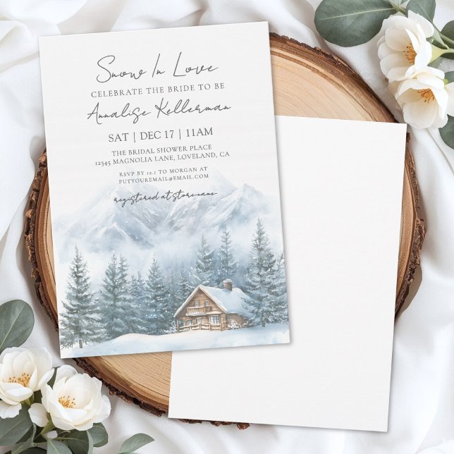 Invitation Fête de fiançailles d'hiver (Snow In Love Winter Bridal Shower Invitation)
