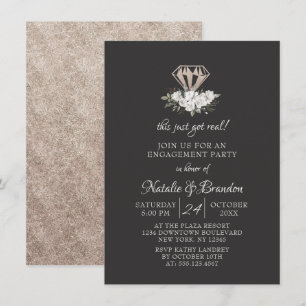 Invitation Fête de fiançailles Diamond Gem This Just Got Real