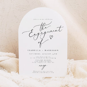 Invitation Fête de Fiançailles Élégante Script Calligraphié e