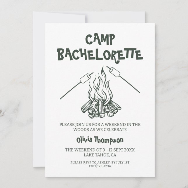 Invitation Fête de Fiançailles en Camping-Caravane (Devant)