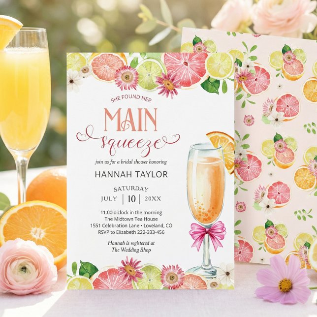 Invitation Fête de fiançailles estivale Main Squeeze Citrus (Créateur téléchargé)