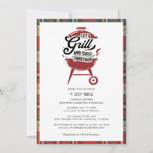 Invitation Fête de fiançailles et barbecue pour couples "J'ac