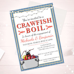 Invitation Fête de fiançailles et shower pour couples avec un