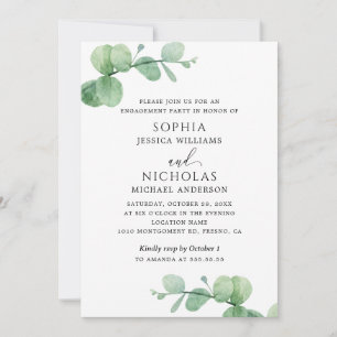 Invitation Fête de fiançailles Eucalyptus Feuillage extérie