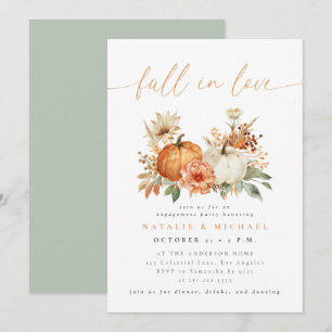 Invitation Fête de fiançailles Floral Citrouille Tombez amour