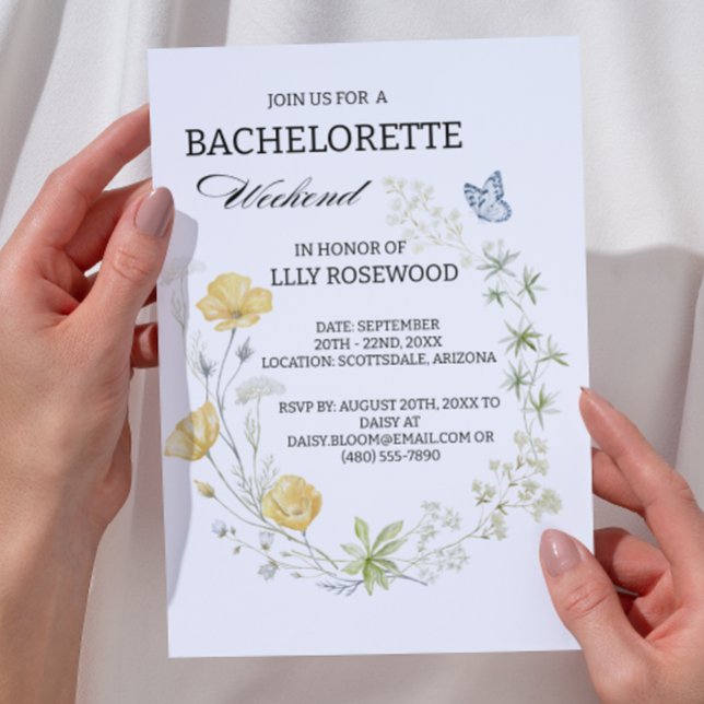 Invitation Fête de Fiançailles Florale aux Fleurs Sauvages (Créateur téléchargé)