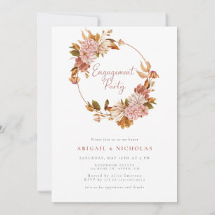 Invitation Fête de fiançailles florale élégante à l'aquarelle