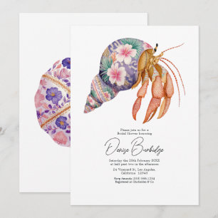 Invitation Fête de fiançailles florale et nautique au bord de