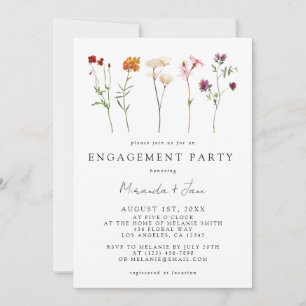 Invitation Fête de fiançailles florale lesbienne Fleur sauvag