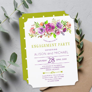 Invitation Fête de fiançailles florales Boho