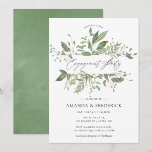 Invitation Fête de fiançailles géométrique de verdure