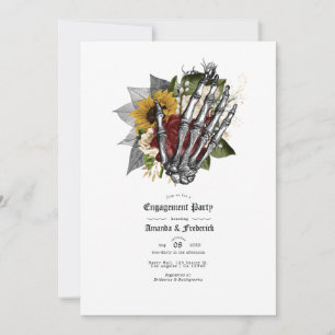 Invitation Fête de fiançailles gothique florale rustique d'au