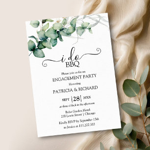Invitation Fête de fiançailles Greenery I Do BBQ  