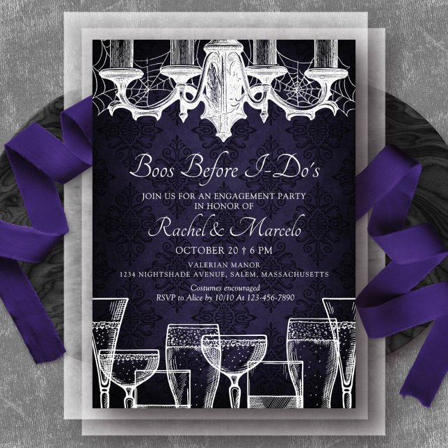 Invitation Fête de fiançailles Halloween Cocktail (Créateur téléchargé)