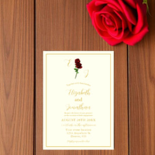 Invitation Fête de fiançailles Ivory Gold Rose
