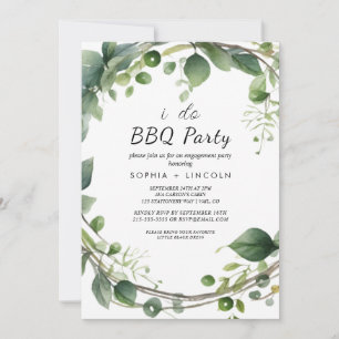 Invitation Fête de fiançailles "Je fais du BBQ" dans la verdu